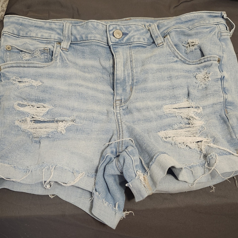 American Eagle Outfitters High Waist Light Blue Denim Shorts
